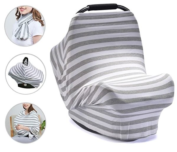 Nursing Cover for Breastfeeding Super Soft Cotton Multi Use for Baby Car Seat Covers Canopy Shopping Cart Cover Scarf Light Blanket Stroller Cover