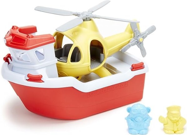 救援船和直升机套装玩具