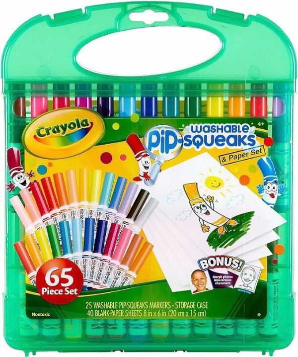 Pip Squeaks Washable Markers Set, Gift for Kids, Ages 4, 5, 6, 7