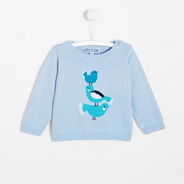 Toddler girl Intarsia birds sweater