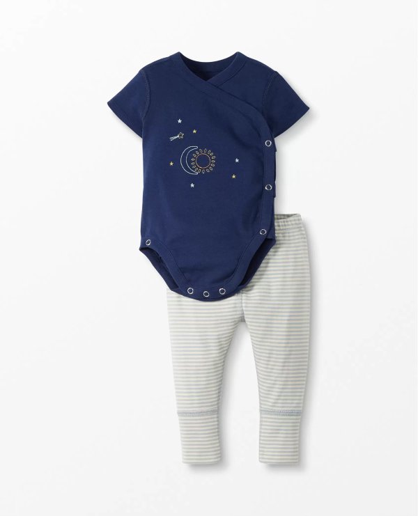 Baby Bodysuit & Pant Set In Organic Cotton