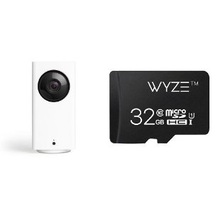 Wyze Cam Pan 1080p Indoor Smart Home Camera with 32GB MicroSD Card