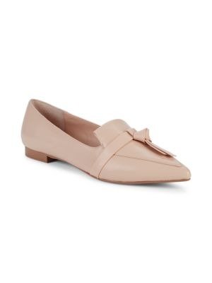 Rose Leather Point-Toe Flats