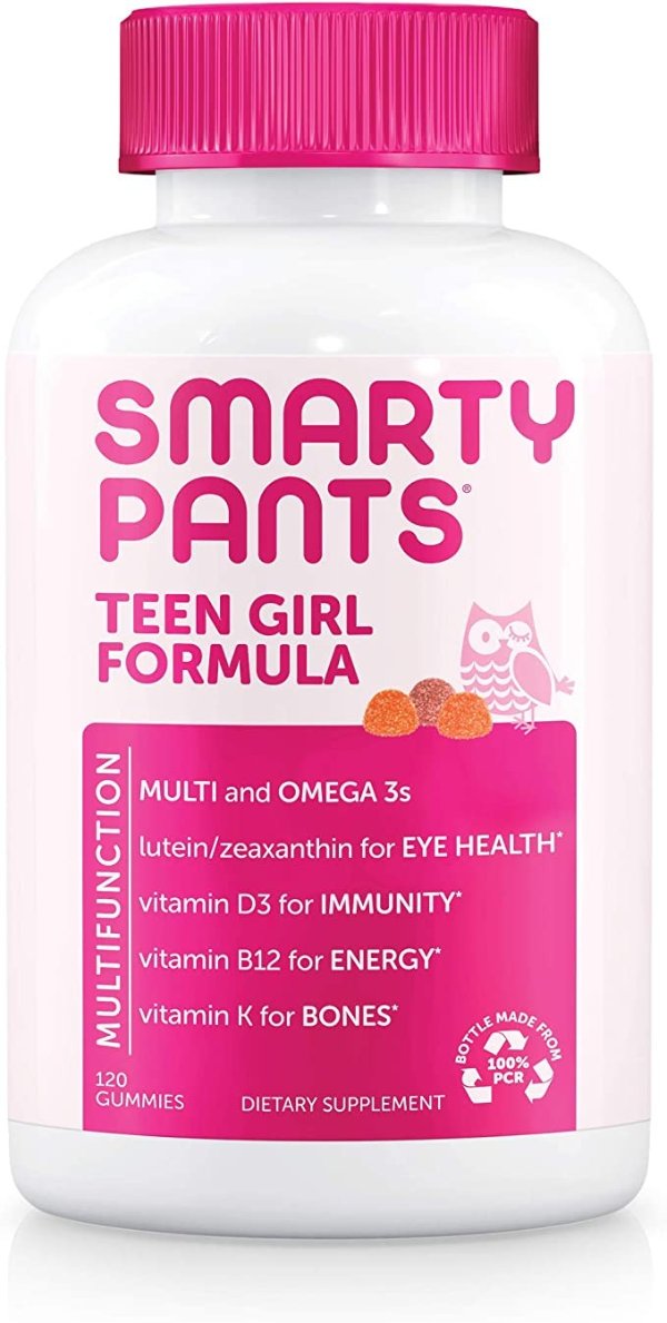 Teen Girl Formula, Daily Multivitamin Gummies: Vitamins C, B12, K, Zinc, & Biotin for Immune Support, Energy, Skin & Hair Support, Assorted Fruit Flavor, 120 Gummies (30 Day Supply)