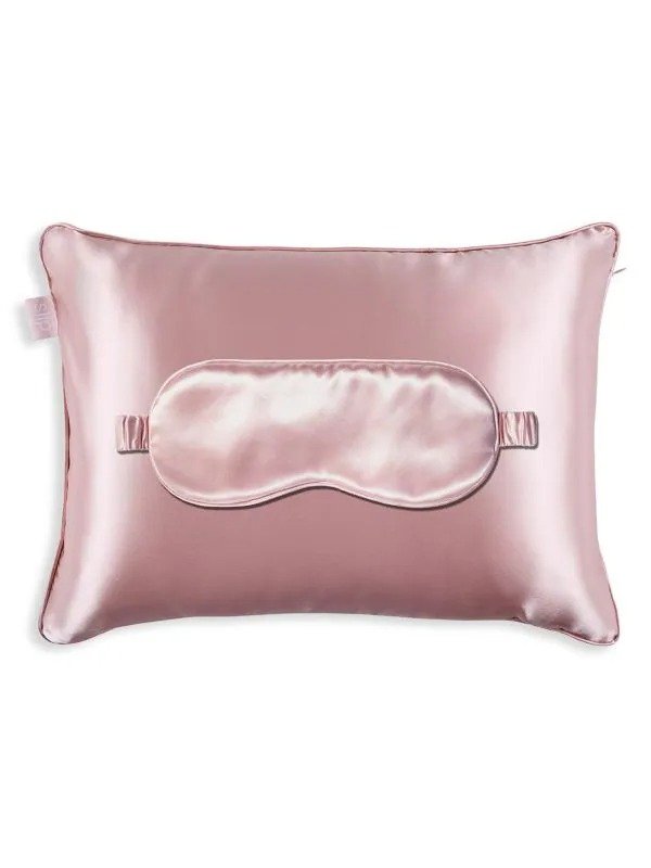 Beauty To Go! 2-Piece Silk Travel-Size Pillow & Sleep Mask Set