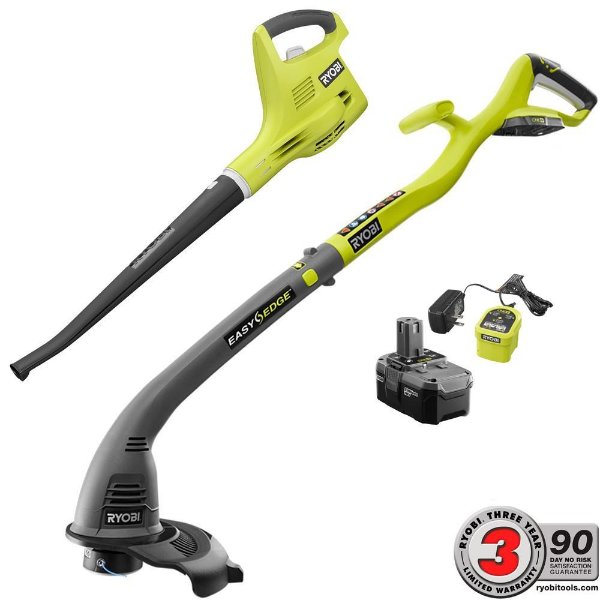 ONE+ 18-Volt Cordless String Trimmer/Edger and Blower/Sweeper Combo Kit (2-Tool) - 2.6 Ah Battery and Charger Included-P2034 - The Home Depot