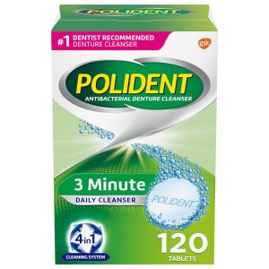 Polident 3-Minute Antibacterial Denture Cleanser 120 count
