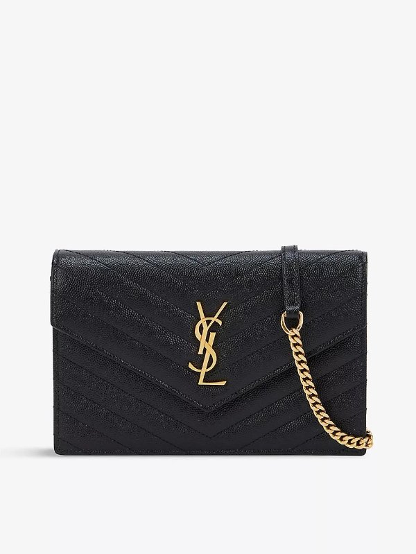 Monogram leather wallet-on-chain