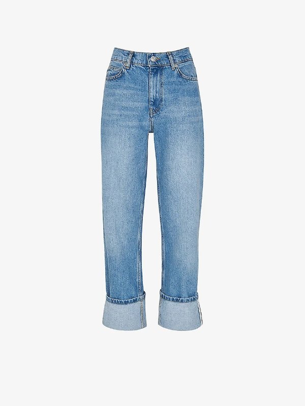 Authentic Alba upturned-hem straight high-rise regular-fit organic-denim jeans