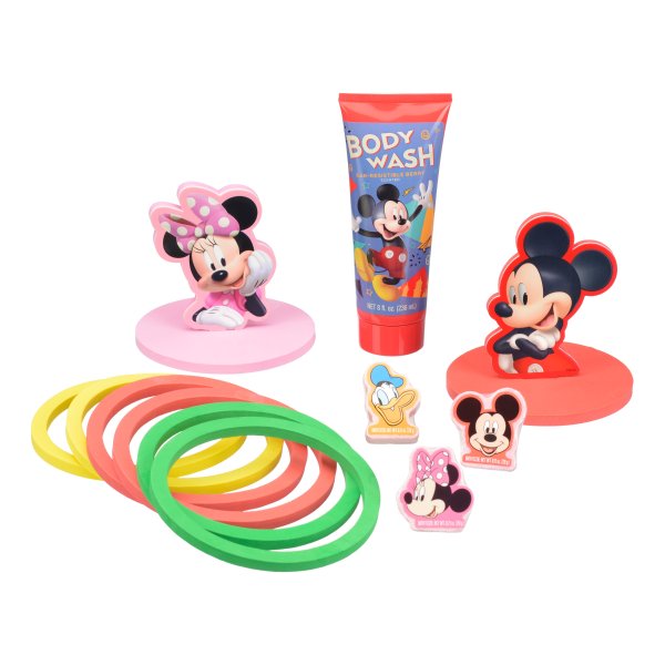 迪士尼洗澡套圈玩具及儿童沐浴露卡通香皂套装