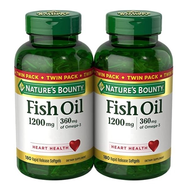 Nature’s Bounty Fish Oil 1200 Mg, Twin Pack