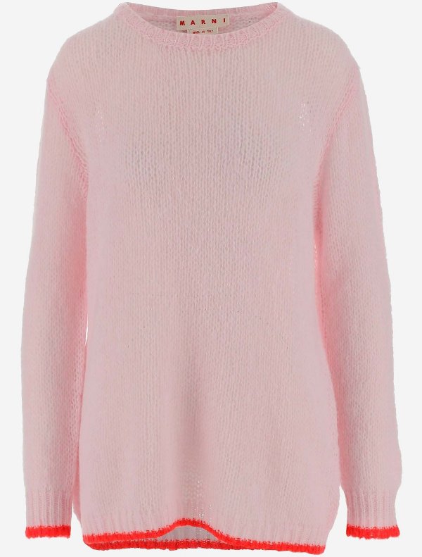Pink Wool Women's Long Sweater