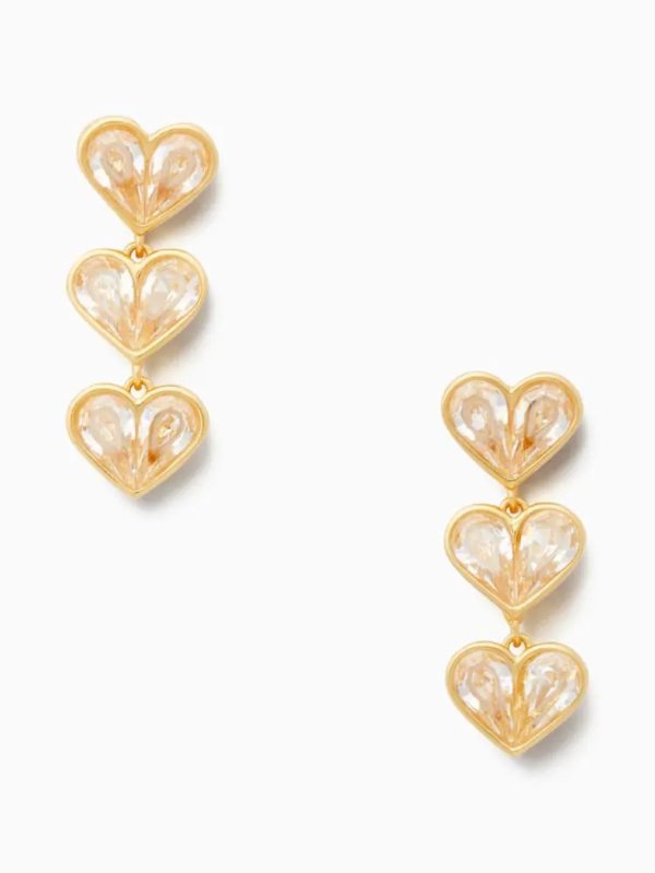 Rock Solid Stone Heart Linear Earrings