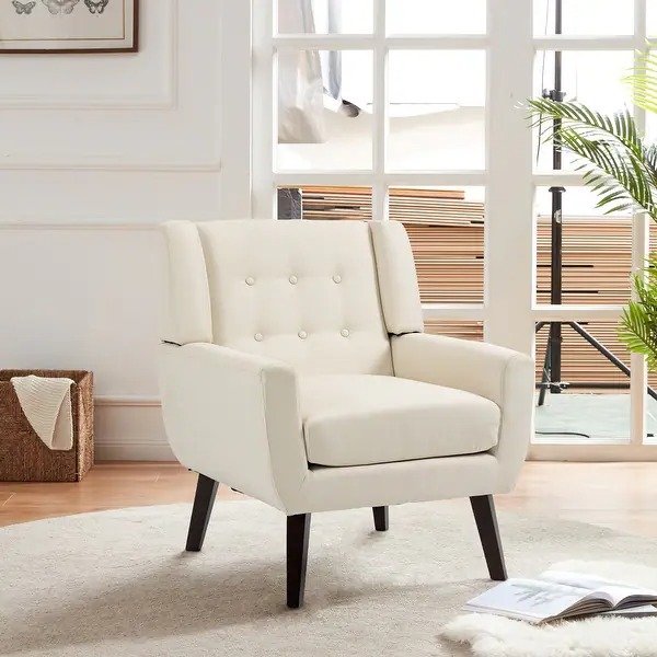 棉麻现代扶手椅