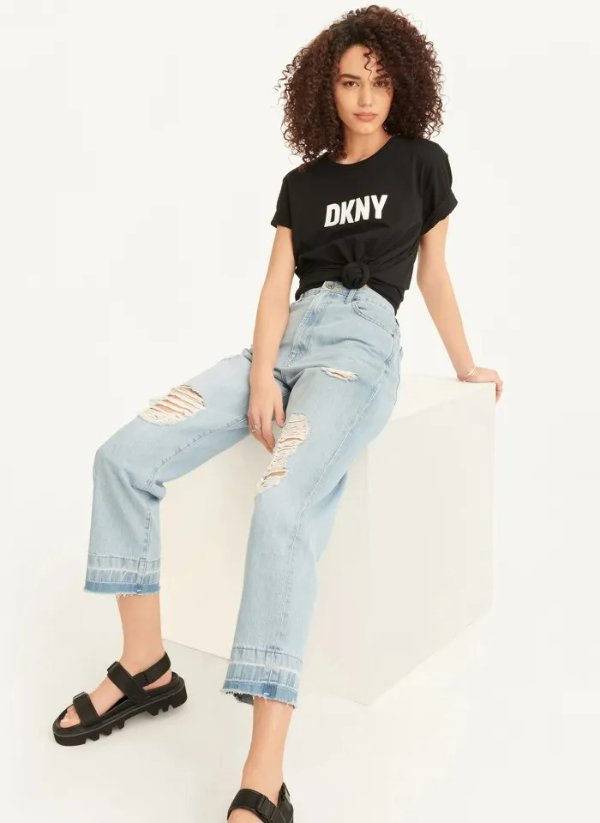 Buy Kent High Rise Distressed Jean Online - DKNY