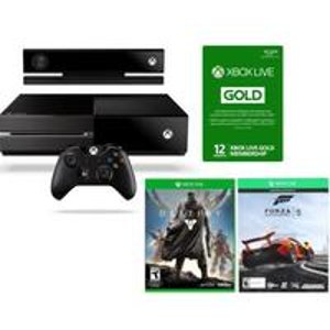 Xbox One主机套装(含Kinect) +极限竞速5游戏+Destiny命运游戏+Xbox Live 12个月金卡会员