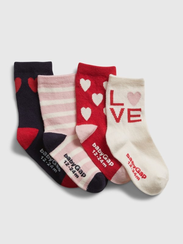 Toddler Love Crew Socks (4-Pack)