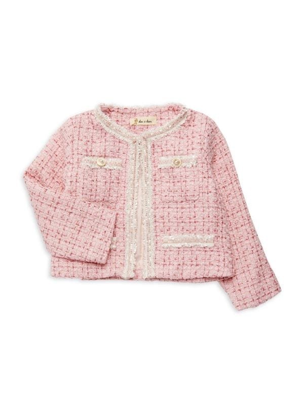 Little Girl's Tweed Sequin Trim Jacket