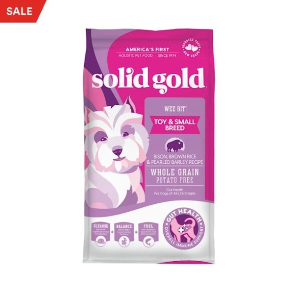 Solid Gold Wee Bit Holistic Bison, Brown Rice & Pearled Barley Recipe Dry Dog Food, 12 lbs. | Petco