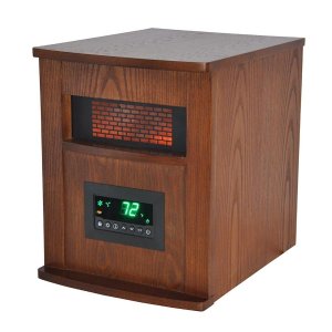 Lifesmart Pro 6 Element Large Room Infrared Quartz Heater w/Wood Cabinet and Remote