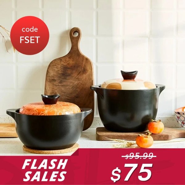 【Flash Sale】Ceramic Enamel Stew & Soup Pot - 2.2L (Use Code: FSET for $75)