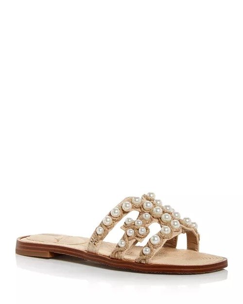 Women's Bay Pearl Embellished Slide Sandals