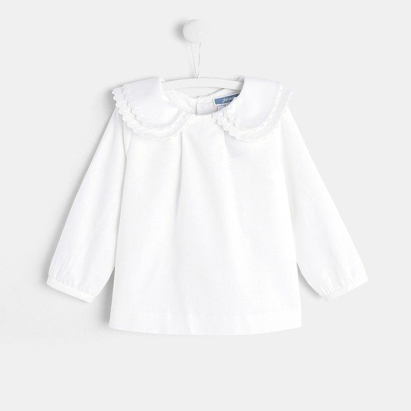 Toddler girl blouse with double collar