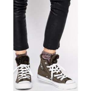 Converse Chuck Taylor® All Star® Suede & Fur Hi Women's Sneakers On Sale @ 6PM.com