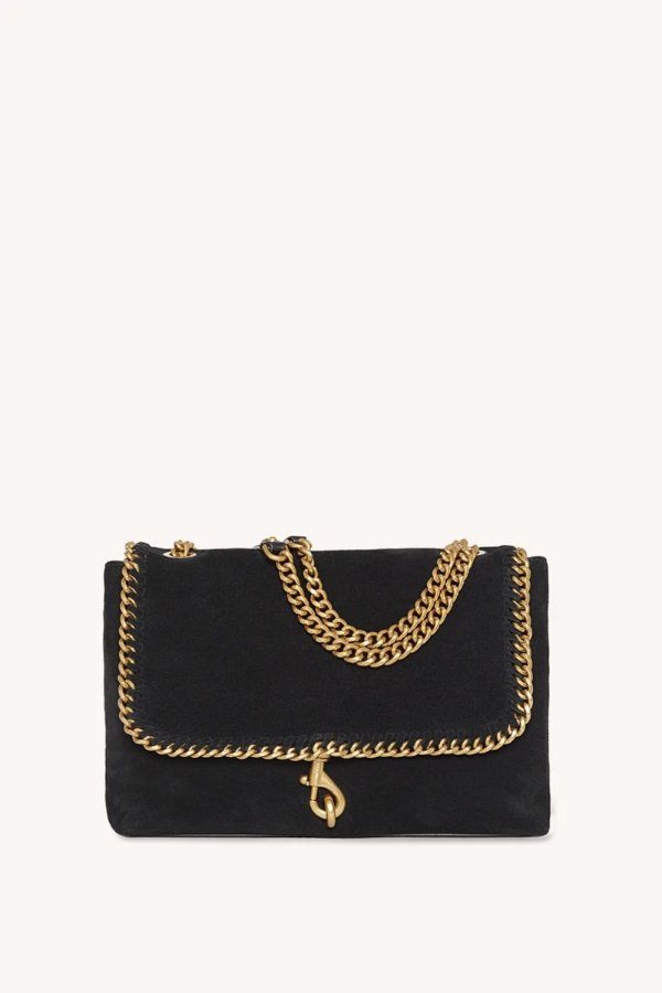 Edie Flap Shoulder Bag With Woven Chain