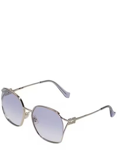 Round oversize metal sunglasses
