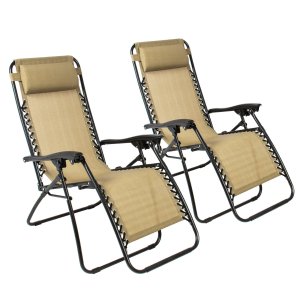  two Zero Gravity Recliner Outdoor Patio Chairs 