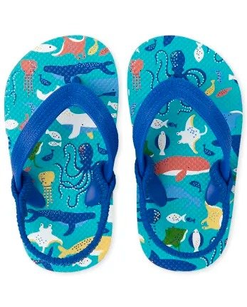 Toddler Boys Sea Creatures Flip Flops | The Children's Place - BLUE
