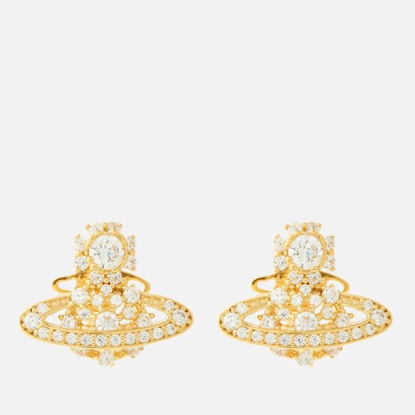Narcissa Gold-Tone Sterling Silver and Crystal Earrings