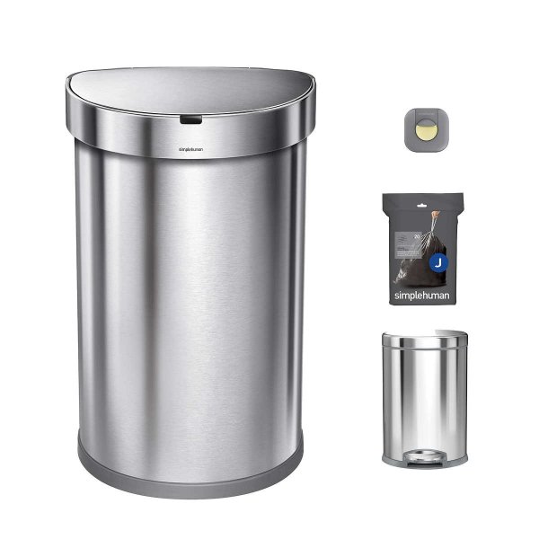 45L Semi Round Sensor Can & 4.5L Step Can with Odorsorb