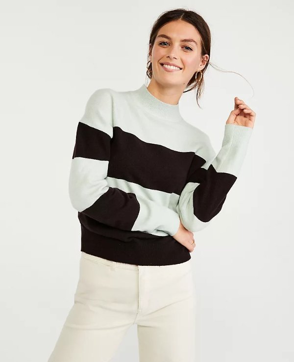 Striped Drop Shoulder Sweater | Ann Taylor