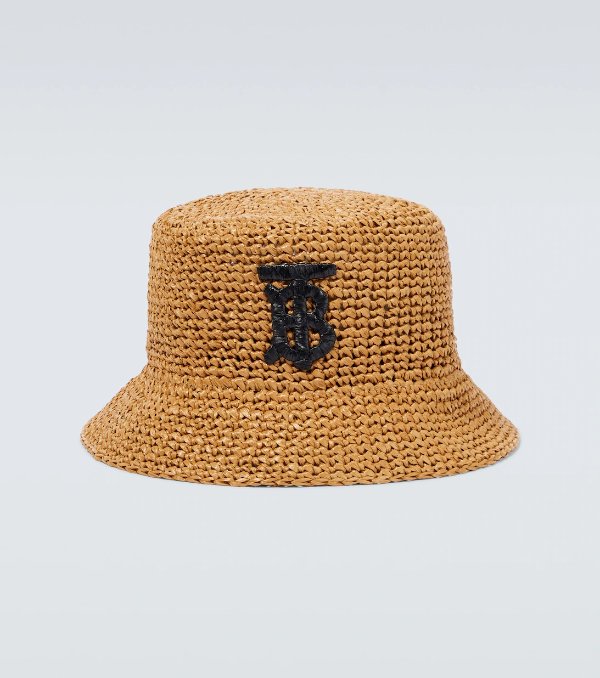 TB raffia-effect bucket hat