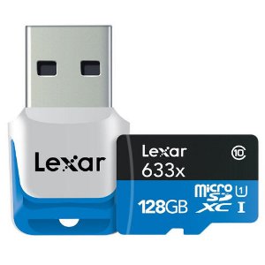 雷克沙Lexar High-Performance MicroSDXC 633x 128GB UHS-I/U3 w/USB 3.0 Reader闪存卡