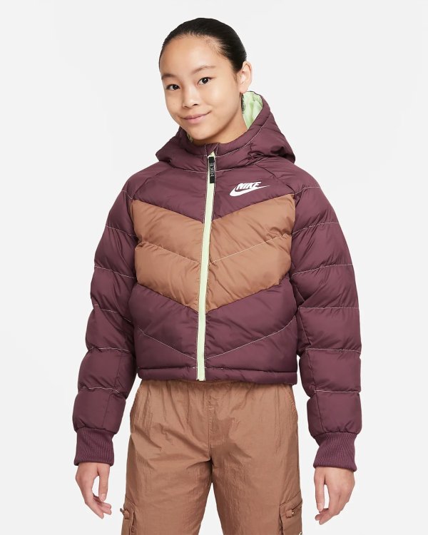 Sportswear Big Kids' (Girls') Synthetic Fill Hooded Jacket..com