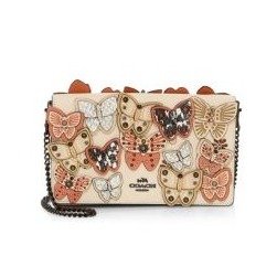 - Calie Butterfly Applique Foldover Chain Clutch