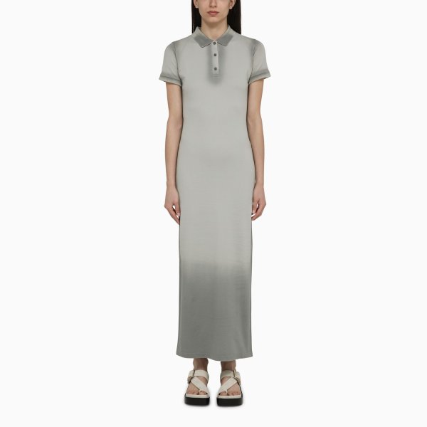 Grey cotton long polo dress | TheDoubleF