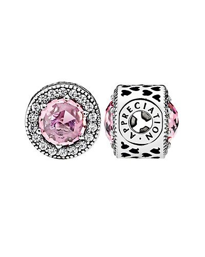Essence Collection Silver & Pink CZ Appreciation Charm
