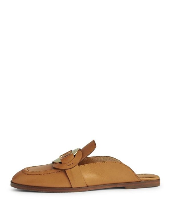 Women's Chany Logo Accent Brown Mules