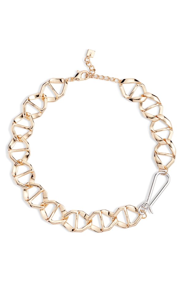 Geo Anchor Chain Collar Necklace