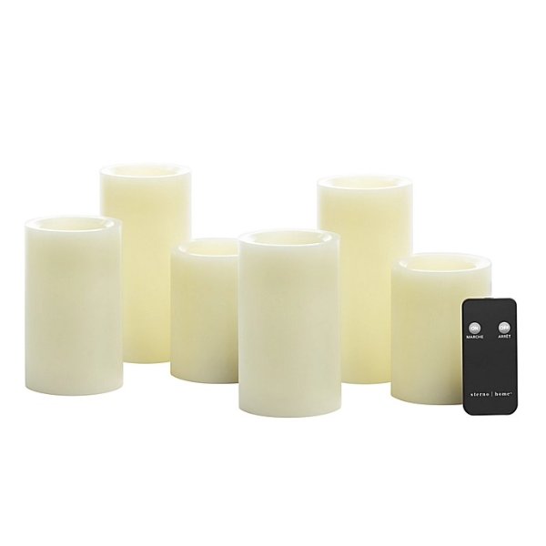Simply Essential 6-Pack Wax LED Pillar Candles with Remote Control | Bed Bath & Beyond | Bed Bath and Beyond