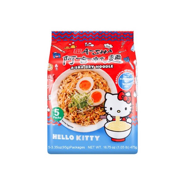 A-SHA Hello Kitty Soy Sauce Dry Noodle 16.75oz