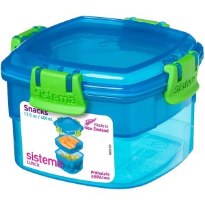 Sistema Lunch Collection Snack Container, 13.5 oz./0.4 L, Blue