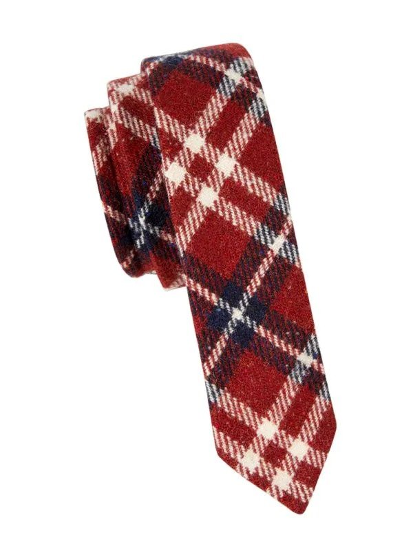格纹羊毛领带