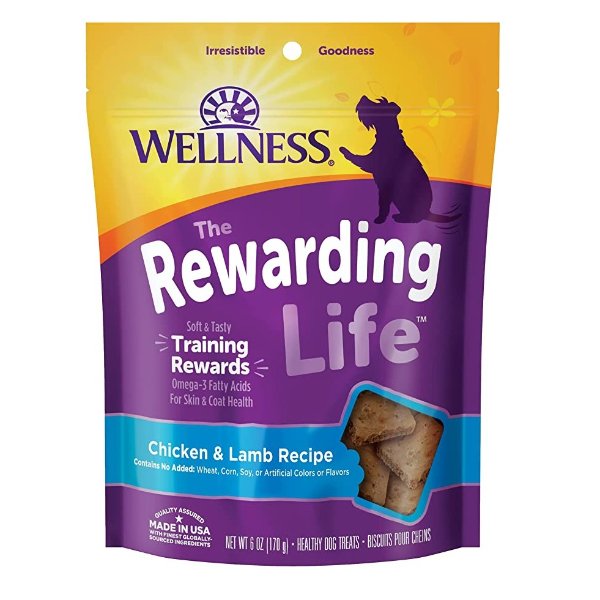 Rewarding Life Grain-Free Soft Dog Treats (Previously Wellbites), Made in USA with Natural Ingredients, Ideal for Training (Beef, Chicken, Lamb, Turkey)