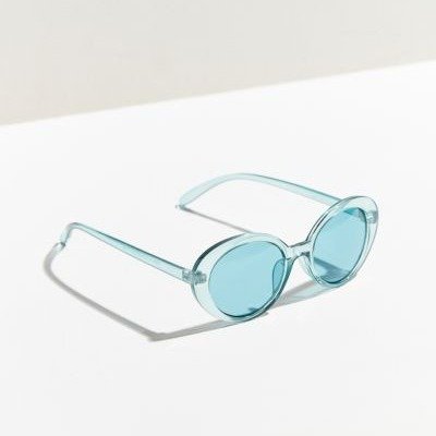 Sadie Slim Blue Oval Sunglasses
