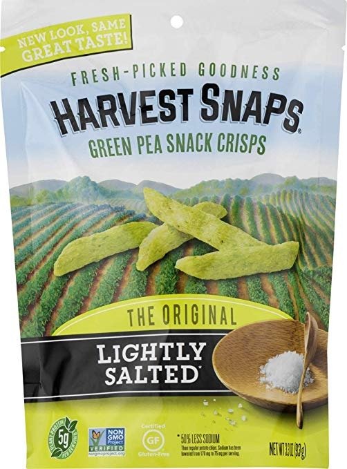Green Pea Snack Crisps, Lightly Salted, 3oz/6Count, Gluten-Free, Baked & Crunchy Vegetarian Snack With Plant Protein & Fiber